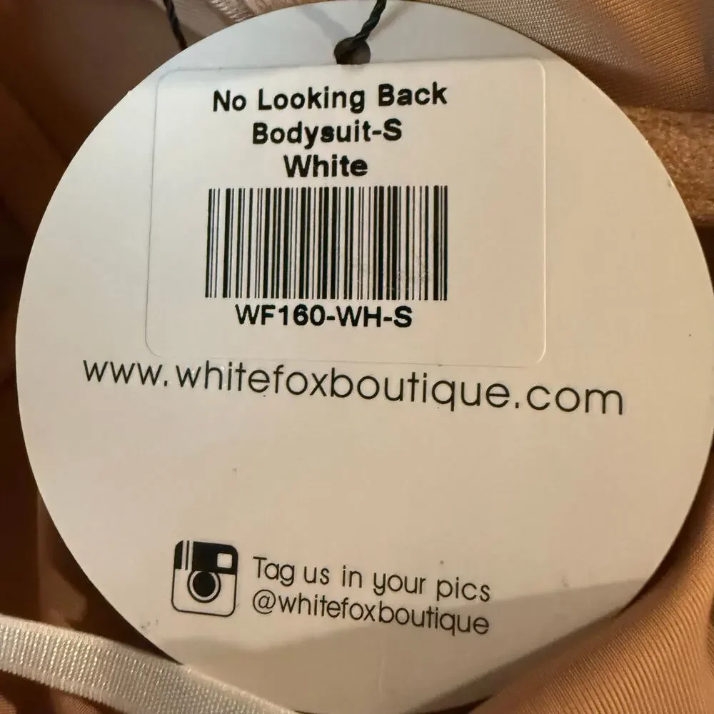 NWT White Fox No Looking Back Bodysuit Women's Size S White Polka Dot Underwired - Picture 8 of 10